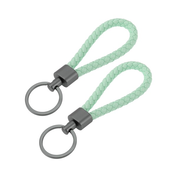 Auto-SchlüSselanhäNger Mit Ring, Leder, Zinklegierung, GrüN, 2 StüCk-image