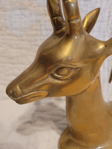 Vintage Mid Century Antilope Gazelle Messing Buchstützen - Bild 8 von 15