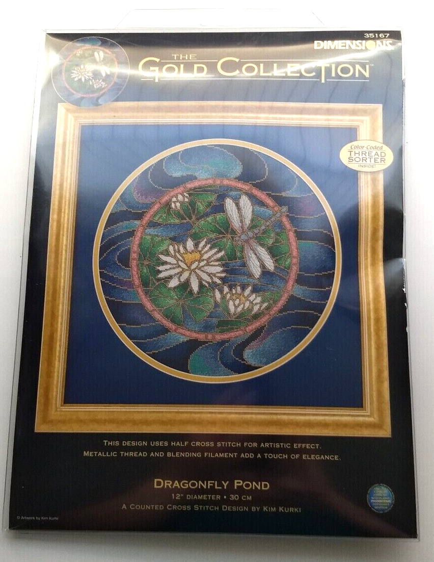 Dimensions Gold Collection Dragonfly Pond Counted Cross Stitch Kit