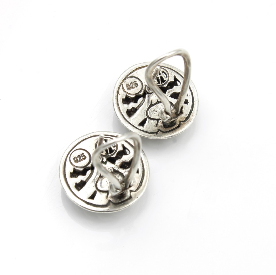 John Hardy Sterling Silver 22k Gold Omega Back Stud Earrings Lot of 2 