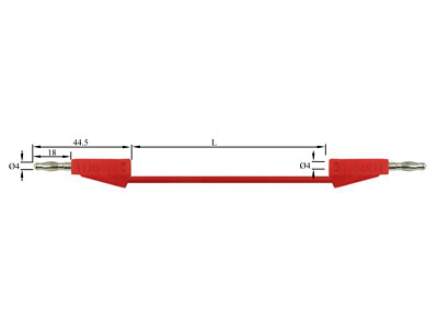 Messleitung, Laborkabel mit stapelbaren 4mm Bananensteckern 2m 2,5qmm SIL gelb