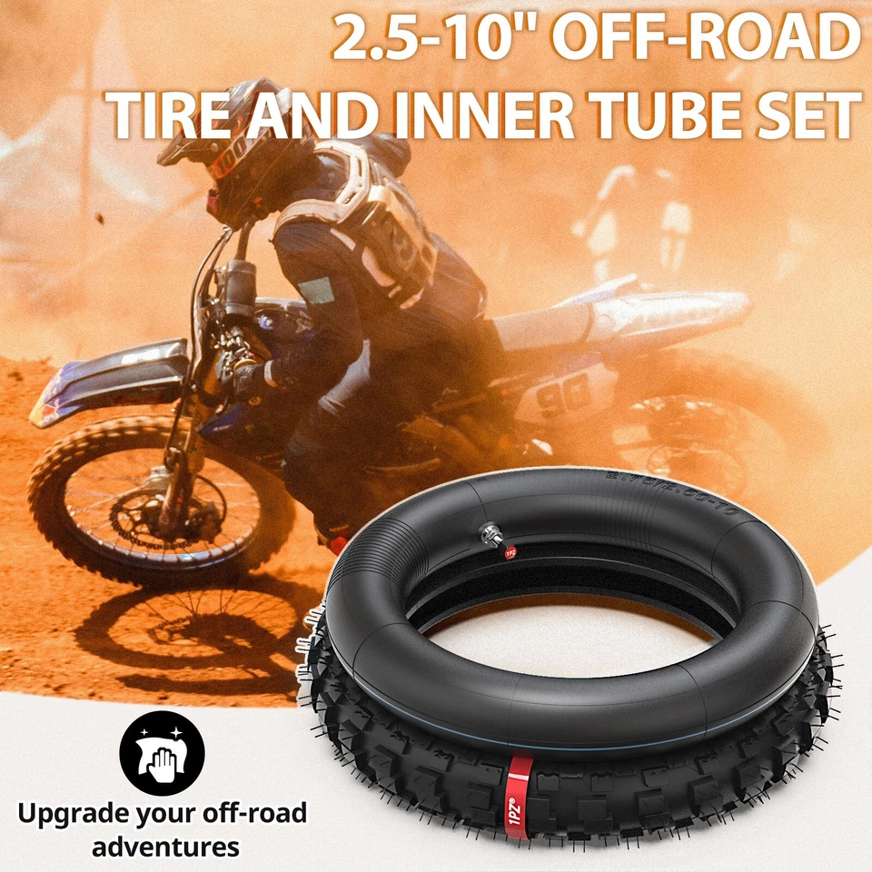 Neumático y tubo interior de 2,50-10" para moto Honda CRF50F XR50R 2,50x10 2,5-10 Dirt Pit Foto 2 de 4