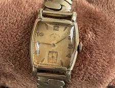 Lord Elgin 14K Gold Filled Watch w/ 10k GF Band Bubble Crystal  ~For Repair