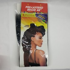 Sensationnel X-Pression Pre-Layered Braid 48" Crochet Hair Extension #1B Black