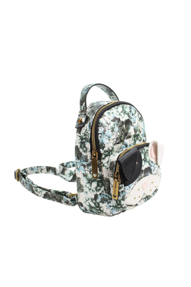 Mini mochila floral Betsey Johnson para mujer con cierre de cremallera bolsillo interior talla S Foto 2 de 4