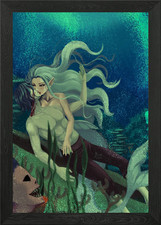 Mad Mermaid Framed Wall Art Poster Canvas Print Picture