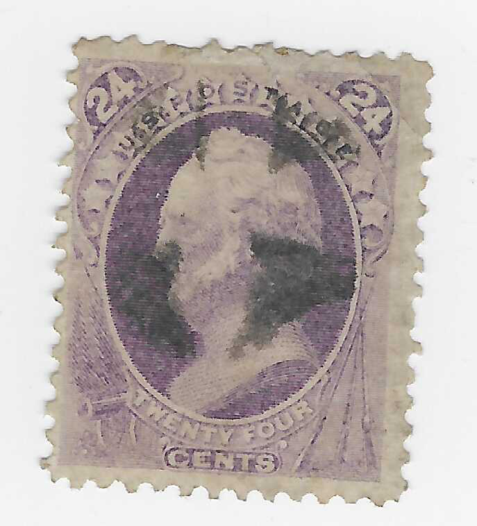 US USED STAMP SCOTT 153 24 CENT SCOTT PURPLE1870-71