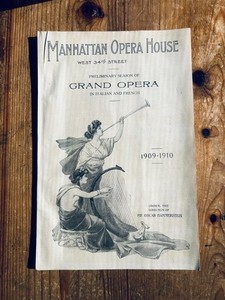1909-1910  Manhattan Opera House Program, Double Bill, Preliminary Season.