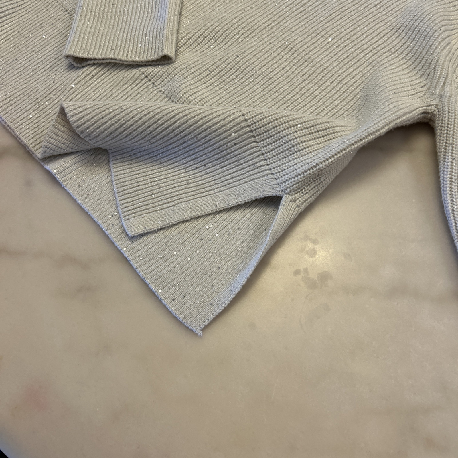 Gap 24/7 Split Hem Sequin Metallic Crew Neck Swea… - image 6