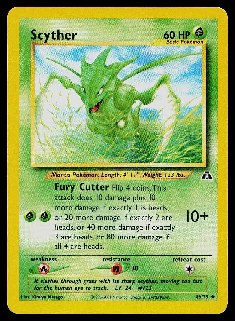 Pokemon Card Neo Discovery Scyther 46/75 Uncommon
