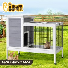 i.Pet Rabbit Hutch Chicken Coop Large Run Wooden Outdoor Bunny Pet Cage House