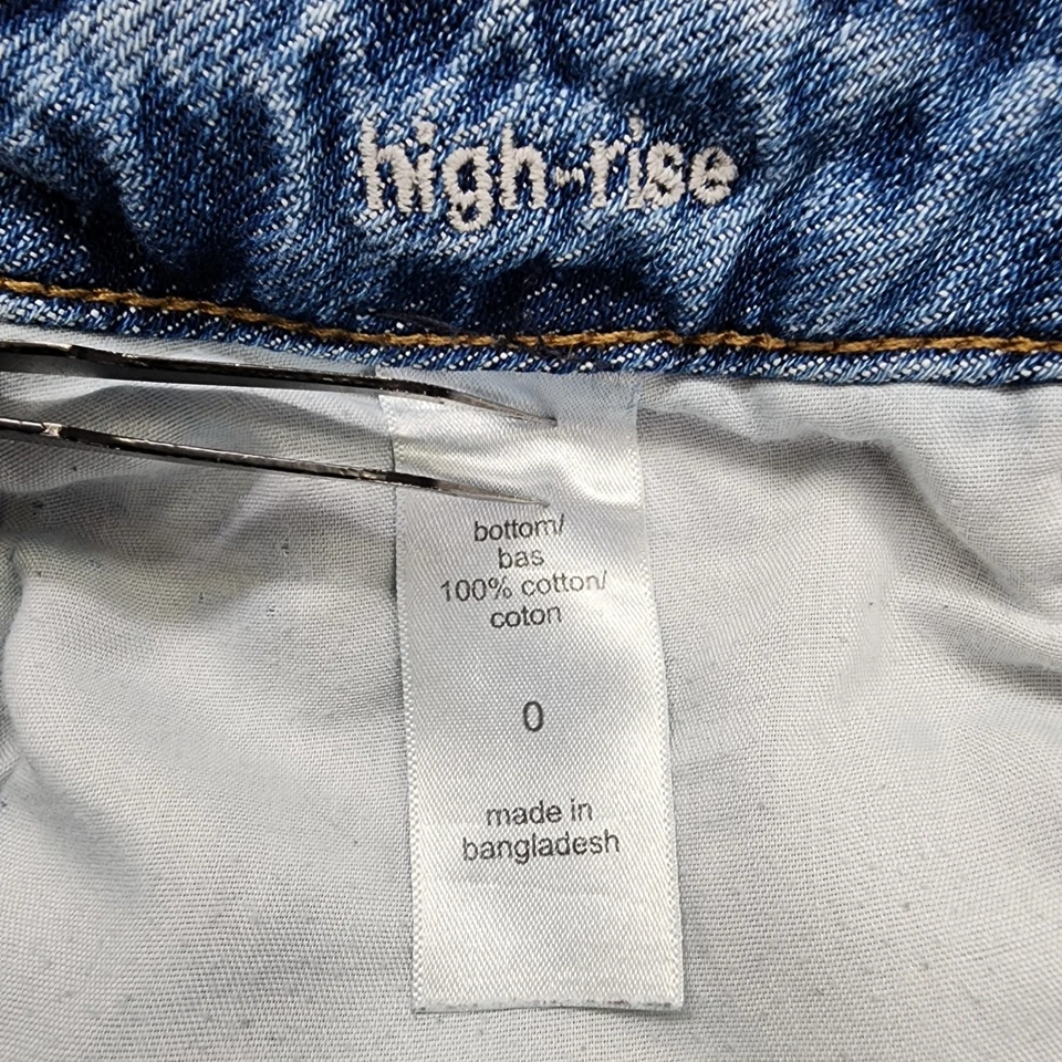 Pantalones Cortos Maurices Edgely Para Mujer 0 Azul Tiro Alto Desgastados Corte Elastizado Denim Foto 4 de 4