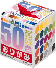 Origami Paper 1000 Sheets, 50 Colors, 7cm Squares for Paper Cranes