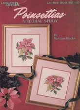 Cross Stitch Pattern Leaflet POINSETTIAS Leisure Arts 900
