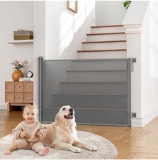 Retractable Baby Gates Extra Wide 55" Wide X 38" Tall Dog Gates for Stairs
