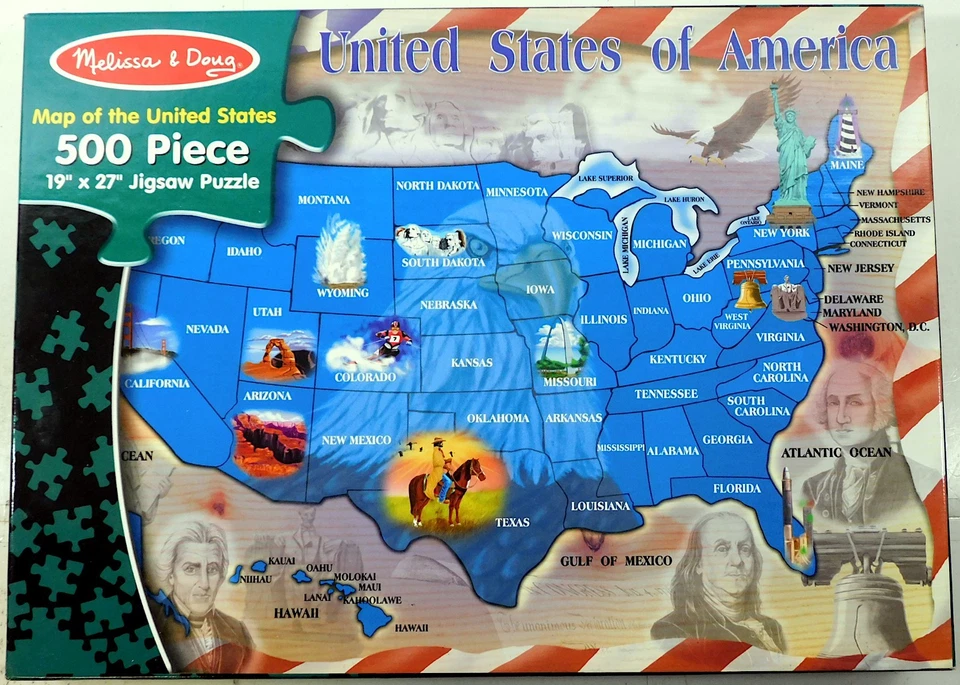 Map of the United States of America 500pc Melissa & Doug 19x27" Puzzle - Image 1 of 1