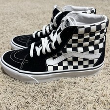 Vans Sk8-Hi Checkerboard Black White High Top Skate Shoes Men  s 8 Women  s 9.5