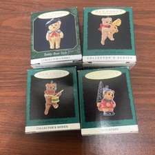 Hallmark Keepsake Miniature Teddy Bear Ornament Lot Of 4
