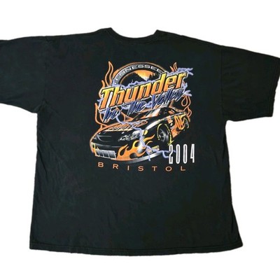Vintage Thunder In The Valley 2004 T-Shirt Mens 2XL Bristol TN Flames Racing