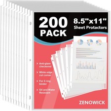 200 Pack Sheet Protectors 8.5 x 11 inch Clear Page 200Pack,