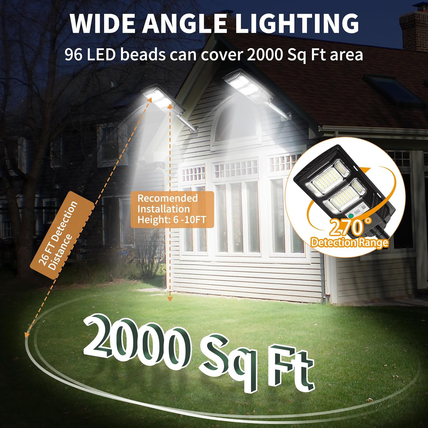 5000W Commercial Solar Street Lights Outdoor Dusk to Dawn Super Bright Road Lamp