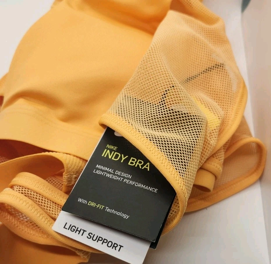 Sujetador deportivo Nike Indy, soporte ligero acolchado correa ajustable naranja mediano para mujer Foto 3 de 3