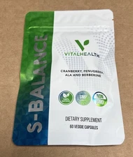 VitalHealth S-Balance 60 Veggie Capsules - New! Vital Health! Exp 2/2027