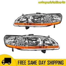 Fit For 1998-2002 Honda Accord Headlight Assembly Halogen Chrome Leftright