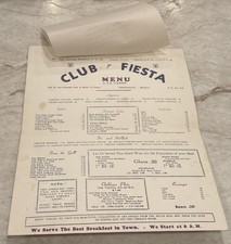 Vintage c. 1950 Club Fiesta Motel El Patio Ensenada BC Mexico Menu Vtg
