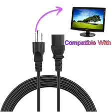 6ft UL AC Power Cord Outlet Plug Cable for Samsung T260HD 2693HM 26 LCD HDTV