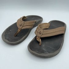 OluKai Ohana Sandals Mens Size 11 Flip Flops Brown Arch Support Casual Beach