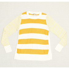 Loft Women Pullover Sweater Crew Neck Stripe Acrylic Multicolor Size S Knit