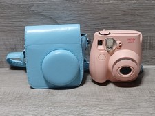 Fujifilm Instax Mini 7S Format Instant Film Camera - Light Pink - W Blue Case