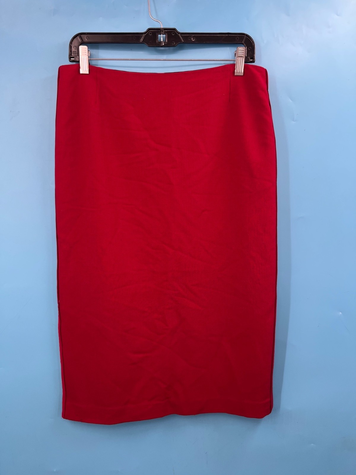 LAFAYETTE 148 Red 100% Virgin Wool Pencil Skirt Sz 8