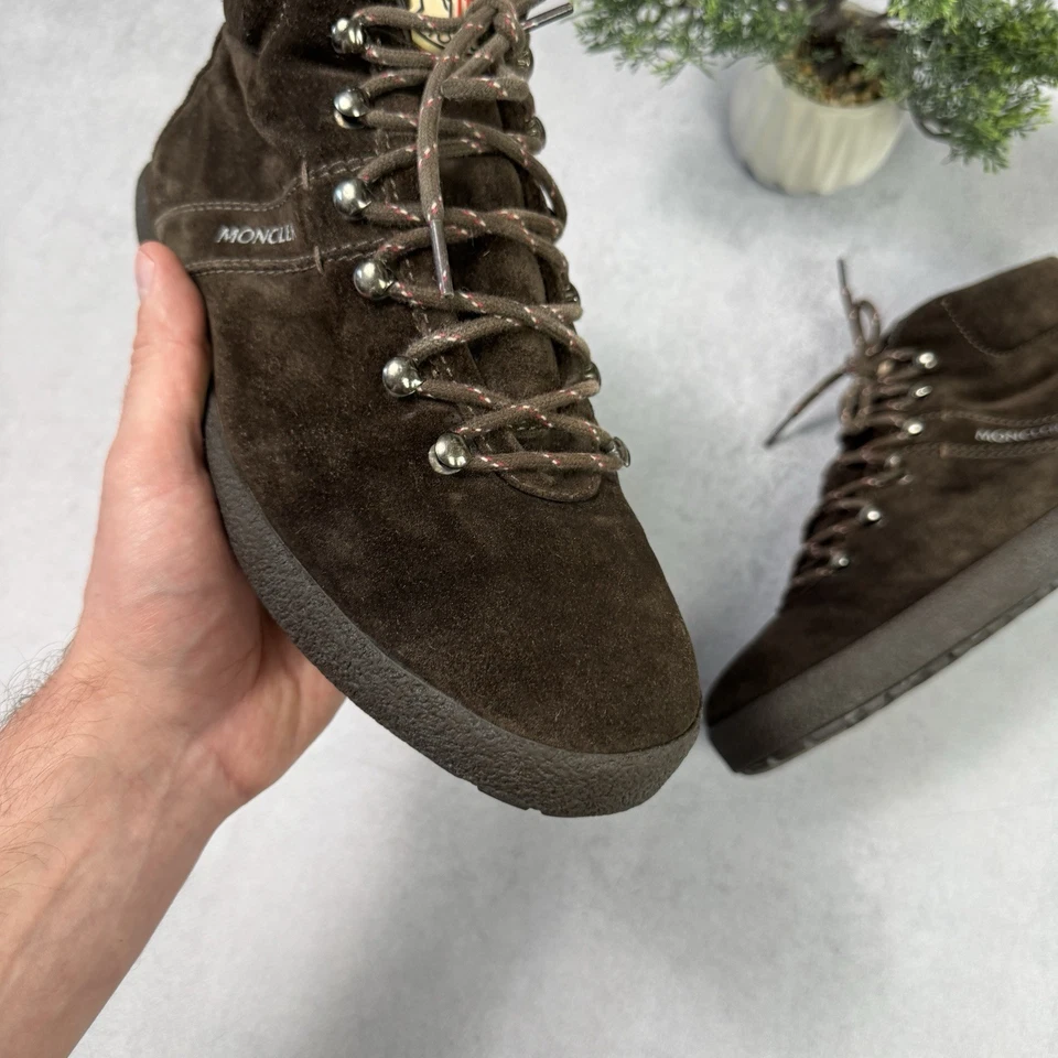 Moncler Hombres Marrón Alto Gamuza Bota Talla 42 EE. UU. 9 Foto 4 de 4