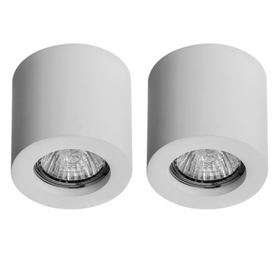 2er Set weiße Gips Aufputz Deckenleuchten DownLights moderne Beleuchtung