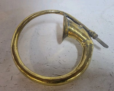  Antique Brass Horn Horn / Heel Warning Rare 