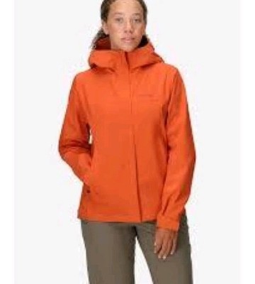 Marmot Precip Eco Jacket Bonfire Orange Outdoor Wandern Wind Regenjacke Damen 