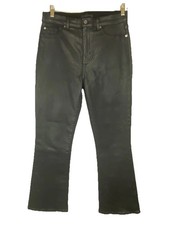 7 Seven For All Mankind Black Women’s Jeans Size 30 Flare Low Rise Leather READ