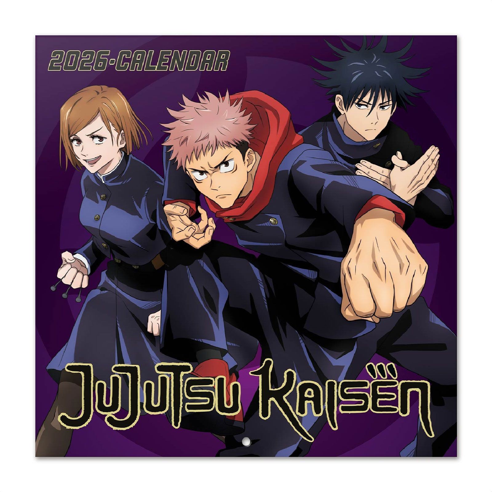 Calendario de Pared Anime 2026 30x30cm Jujutsu Kaisen Naruto Niños Adolescentes Manga Dormitorio