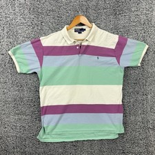 Vintage Polo Ralph Lauren Shirt Mens XL Pastel Stripe Rugby Polo 90s Hong Kong