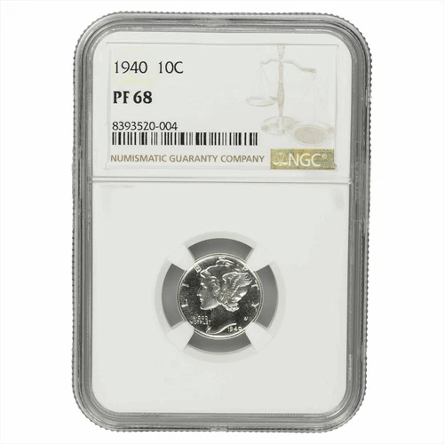 1940 Mercury Dime 10C NGC PF 68