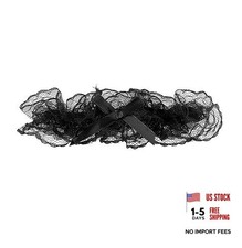 Lace Wedding Garters with Bow Bridal Garter Stretchy Garter for Bride Black