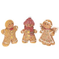 Dekofigur LebkuchenmäNnchen Kunststoff FüR Weihnachtsdekoration, 3 StüCk