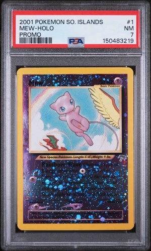 2001 Southern Islands Promo Mew 🌀 Swirl 🌀 Holo 1/18 Pokemon PSA 7