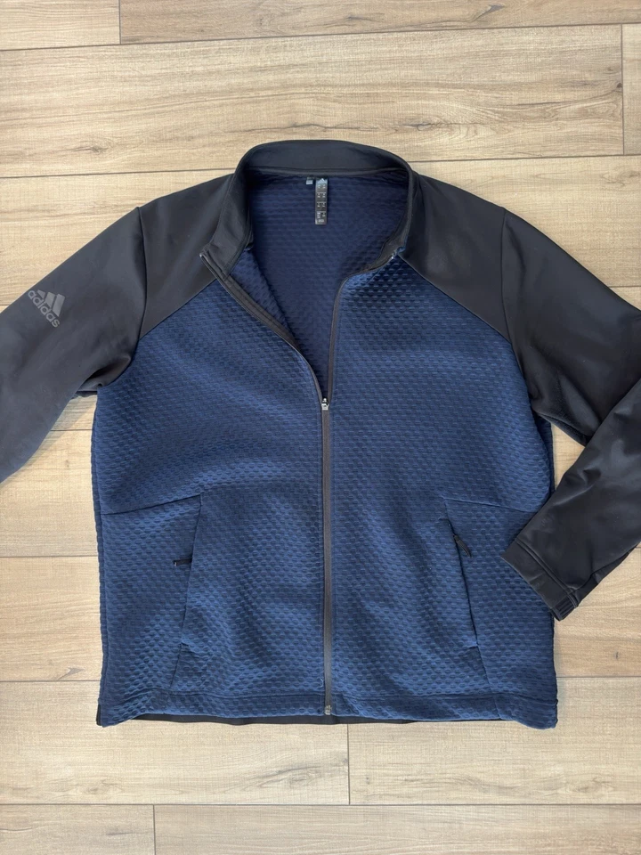 Chaqueta de Golf ADIDAS Para Hombres M Azul Marino Negra Cremallera Completa Calentamiento FRÍO RDY 2XL Foto 3 de 3