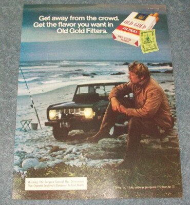 1972 Old Gold Cigarettes Vintage Ad with Ford Bronco 