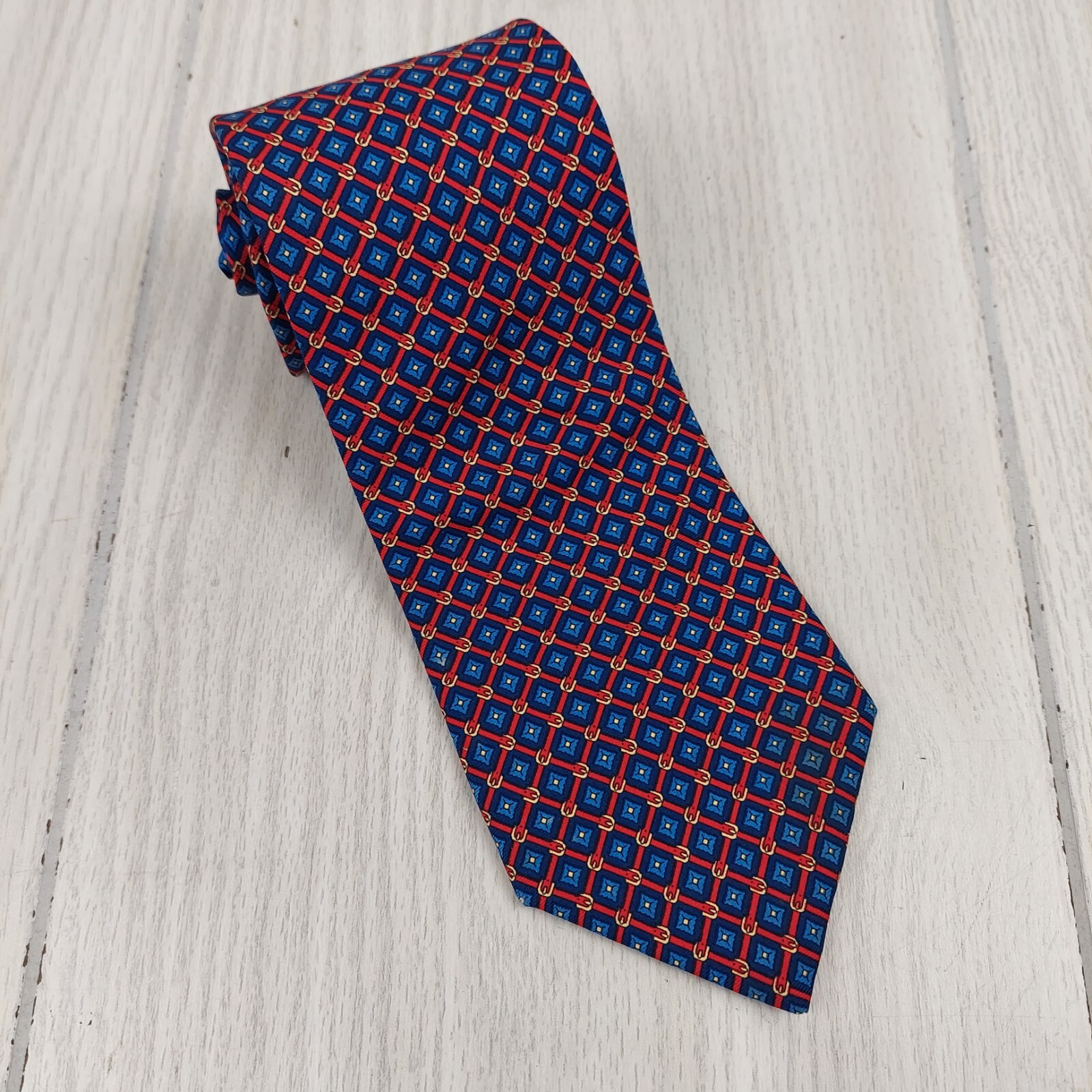 Brooks Brothers Makers Necktie Tie Mens Silk Geometric Diamond Made in the USA thumbnail 2