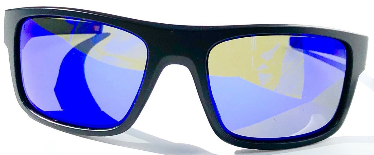 NEW* Oakley DROP POINT Matte Black POLARIZED Galaxy Blue Sunglass