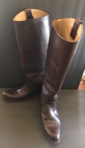 FRYE LOGO 76475 Cognac Leather Equestrian Riding Boots Women US 7 M    - Picture 8 of 11